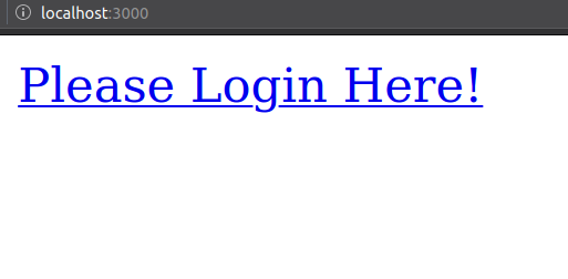 Express server home page with link that says &quot;Please login&quot;